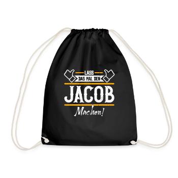 Jacob Geschenkidee Geschenk Geburtstag - Turnbeutel - Schwarz - Vorne