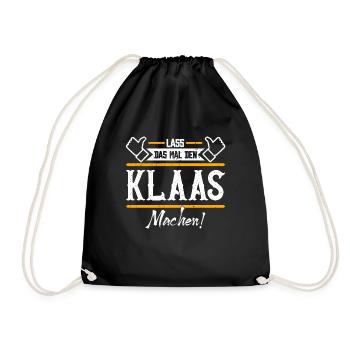 Klaas Geschenkidee Geschenk Geburtstag - Turnbeutel - Schwarz - Vorne