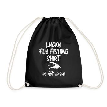 Drôle de pêche à la mouche chanceuse - Sac de sport léger - noir - Devant