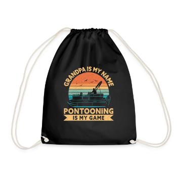 Pontonboot Kapitän Bootfahren See Pontoon - Turnbeutel - Schwarz - Vorne