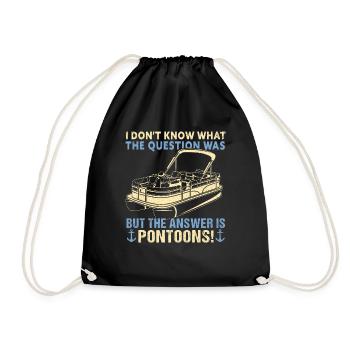 Pontonboot Kapitän Bootfahren See Pontoon - Turnbeutel - Schwarz - Vorne
