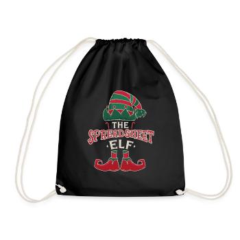 Elf Spreadsheet December Love Elf Christmas - Drawstring Bag - black - Front