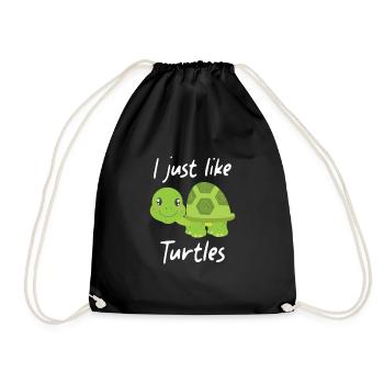 I just like turtles water turtle - Turnbeutel - Schwarz - Vorne