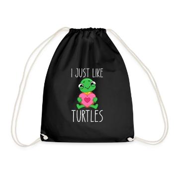 I just like turtles water turtle - Turnbeutel - Schwarz - Vorne
