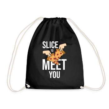 Slice To Meet You Fabrication de pizzas amusantes - Sac de sport léger - noir - Devant