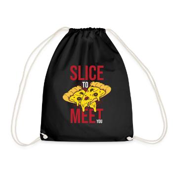 Slice To Meet You Fabrication de pizzas amusantes - Sac de sport léger - noir - Devant
