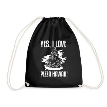 Yes, I Love Pizza Hawaii Funny Pizza Making - Drawstring Bag - black - Front