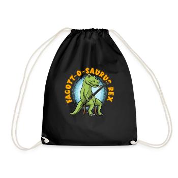 Fagott-O-Saurus Rex Fagott-Spieler Dinosaurier - Turnbeutel - Schwarz - Vorne