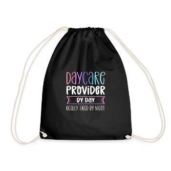 Nounou pendant la journée. Vraiment fatigué la nuit. - Sac de sport léger - noir - Devant