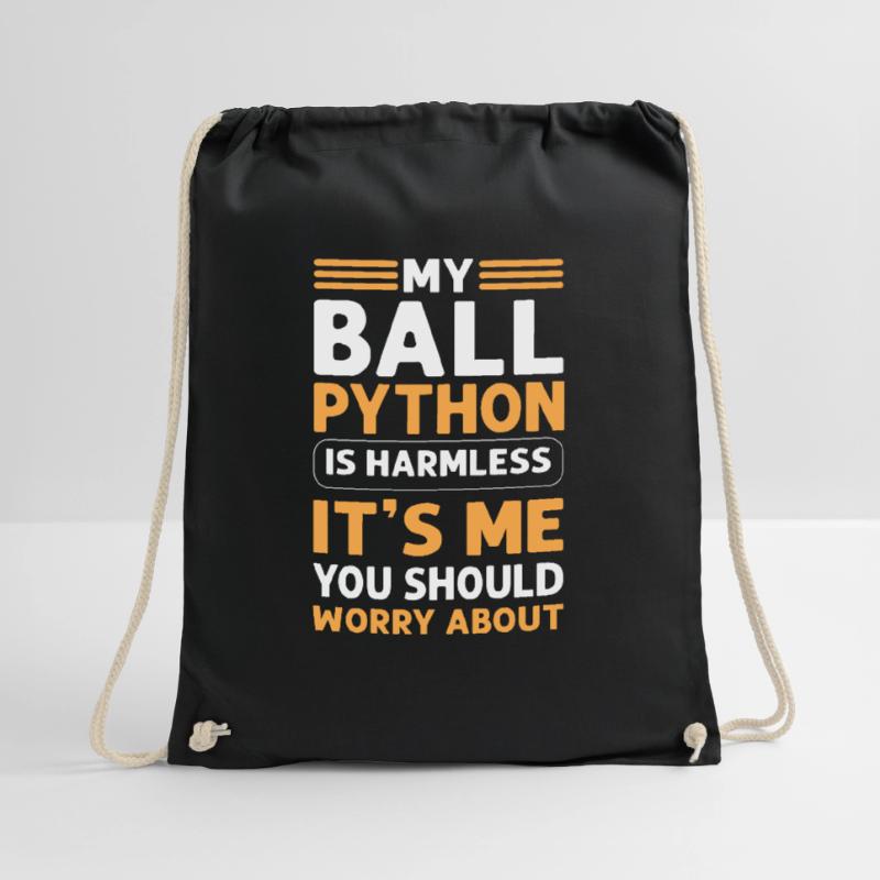 My ball python is harmless. Royal Python Drawstring Bag