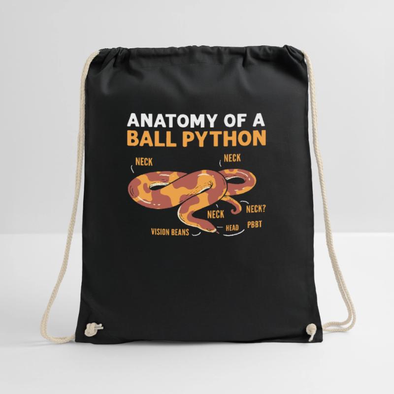 Anatomy of a spherical python. Banana ball python Drawstring Bag