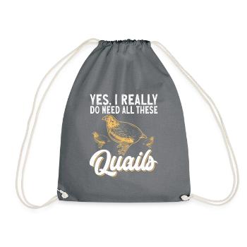 Quail bird lover gift - Drawstring Bag - grey - Front