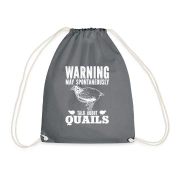 Quail bird lover gift - Drawstring Bag - grey - Front