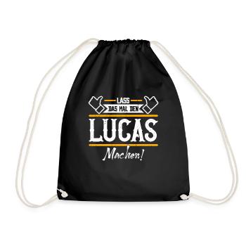 Lucas Geschenkidee Geschenk Geburtstag - Turnbeutel - Schwarz - Vorne