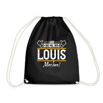 Louis Geschenkidee Geschenk Geburtstag - Turnbeutel - Schwarz - Vorne