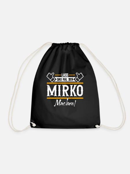 Mirko Geschenkidee Geschenk Geburtstag - Turnbeutel - Schwarz