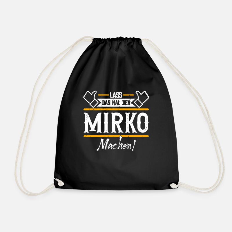 Mirko Geschenkidee Geschenk Geburtstag - Turnbeutel - Schwarz