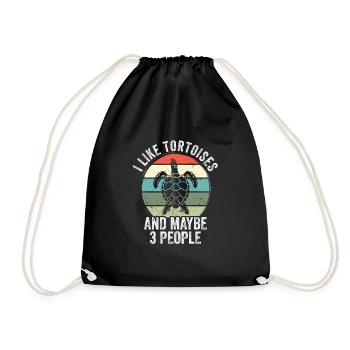 I like tortoises and maybe 3 people Turtle - Turnbeutel - Schwarz - Vorne