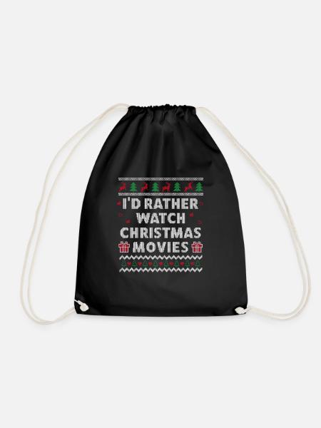 Christmas Movies Ugly Christmas Design Funny Xmas - Turnbeutel - Schwarz