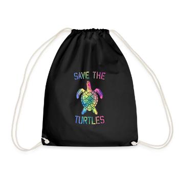 Save the turtles water turtle - Turnbeutel - Schwarz - Vorne