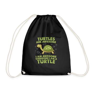 Turtles are awesome water turtle - Turnbeutel - Schwarz - Vorne