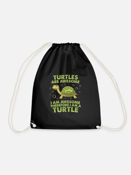Turtles are awesome water turtle - Turnbeutel - Schwarz