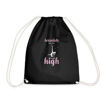 Aerial Silks I acrobatics dancer yoga design for - Drawstring Bag - black - Front
