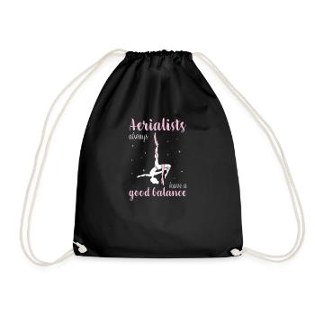 Aerial Silks I acrobatics dancer yoga design for - Drawstring Bag - black - Front