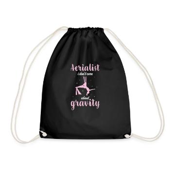 Aerial Silks I acrobatics dancer yoga design for - Drawstring Bag - black - Front