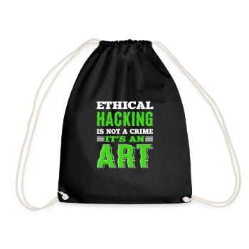 Ethical hacking. White Hat Hacker. Cyber - Drawstring Bag - black - Front