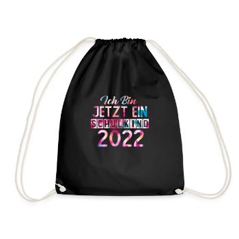 Ich Bin Jetzt Ein Schulkind 2022 Schüler - Turnbeutel - Schwarz - Vorne