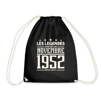 Les légendes sont nés en novembre 1952. - Sac de sport léger - noir - Devant