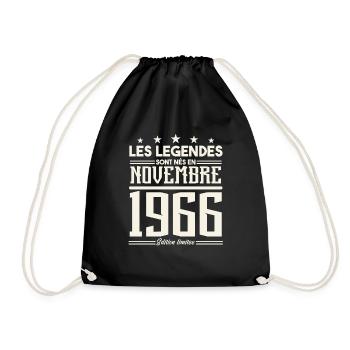 The legends were born in November 1966. - Drawstring Bag - black - Front