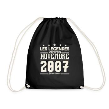 Les légendes sont nés en novembre 2007. - Sac de sport léger - noir - Devant