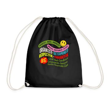 Chemise de réflexion positive, tee-shirt honnête, croissance - Sac de sport léger - noir - Devant