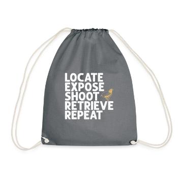Quail bird lover gift - Drawstring Bag - grey - Front