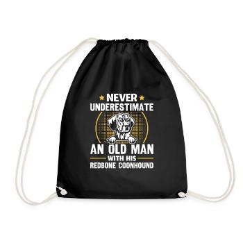 Redbone Coonhound Dog Gift - Drawstring Bag - black - Front