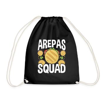 Arepas Squad Lover Hispanic Heritage Month Food - Drawstring Bag - black - Front