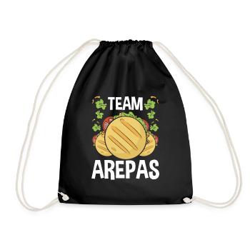 Arepas Team Lover Hispanic Heritage Month Food - Drawstring Bag - black - Front