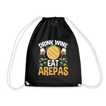 Arepas Lover Wine Drinking Mois du patrimoine hispanique - Sac de sport léger - noir - Devant