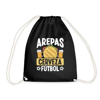 Arepas Cerveza Fútbol Beer Driking Venezuela - Turnbeutel - Schwarz - Vorne