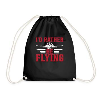Double-Decker Airplane Pilot - I'd Rather Be Flyin - Turnbeutel - Schwarz - Vorne