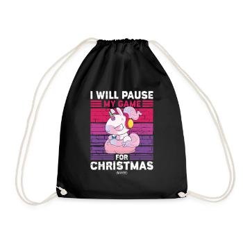 Christmas Gift Gamer Sayings Funny - Drawstring Bag - black - Front