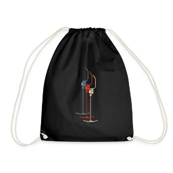Ankerlift T-Bar Lift Skifahren Retro Winter Ski - Turnbeutel - Schwarz - Vorne