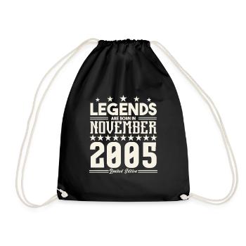Legends Are Born In November 2005.Gift anniversary - Drawstring Bag - black - Front