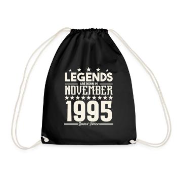 Legenden werden im November 1995 geboren.Geschenkjubiläum - Turnbeutel - Schwarz - Vorne