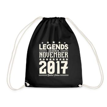 Legenden werden im November 2017 geboren.Geschenkjubiläum - Turnbeutel - Schwarz - Vorne