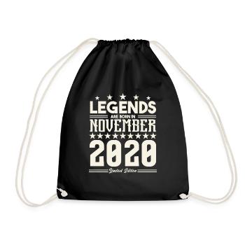 Legenden werden im November 2020 geboren.Geschenkjubiläum - Turnbeutel - Schwarz - Vorne