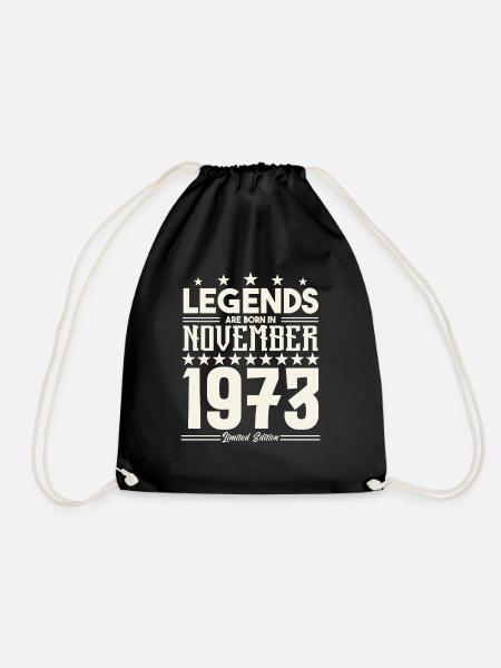 Legenden werden im November 1973 geboren.Geschenkjubiläum - Turnbeutel - Schwarz