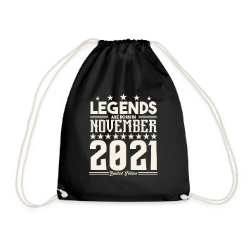 Legenden werden im November 2021 geboren.Geschenkjubiläum - Turnbeutel - Schwarz - Vorne